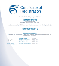 Deltrol Controls ISO 9001:2015 Registration